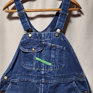 Key Imperial Mens Denim Bib Overalls Indigo Blue Cotton Workwear 42x30 FS3064
